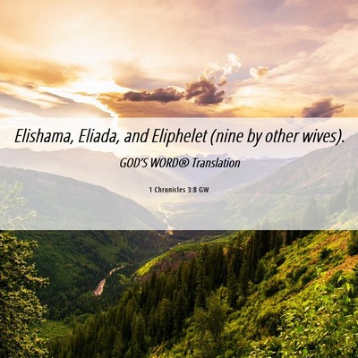 Picture 06 - 1 Chronicles 3:8 GW - Elishama, Eliada, and Eliphelet (nine by other - Bible Verse Picture