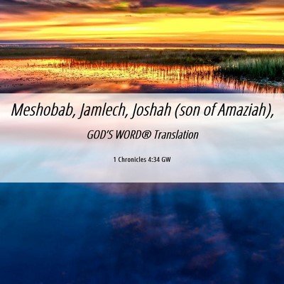 Picture 06 - 1 Chronicles 4:34 GW - Meshobab, Jamlech, Joshah (son of - Bible Verse Picture