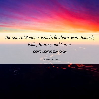 Picture 06 - 1 Chronicles 5:3 GW - The sons of Reuben, Israel’s firstborn, were - Bible Verse Picture