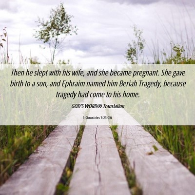 Picture 06 - 1 Chronicles 7:23 GW - Then he slept with his wife, and she became - Bible Verse Picture