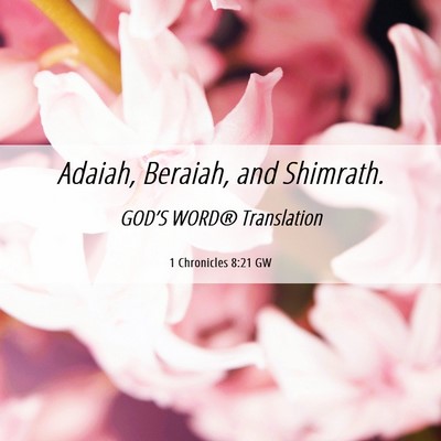 Picture 06 - 1 Chronicles 8:21 GW - Adaiah, Beraiah, and - Bible Verse Picture