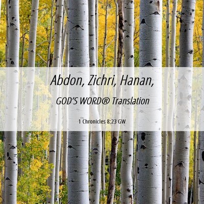 Picture 06 - 1 Chronicles 8:23 GW - Abdon, Zichri, - Bible Verse Picture