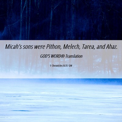 Picture 06 - 1 Chronicles 8:35 GW - Micah’s sons were Pithon, Melech, Tarea, and - Bible Verse Picture