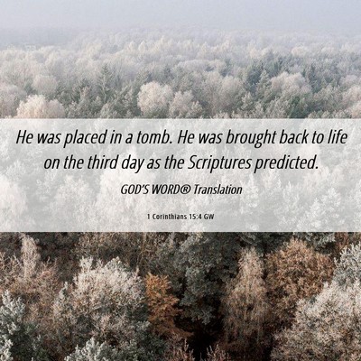 Picture 06 - 1 Corinthians 15:4 GW - He was placed in a tomb. He was brought back to - Bible Verse Picture