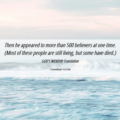 Picture 06 - 1 Corinthians 15:6 GW - Then he appeared to more than 500 believers at - Bible Verse Picture