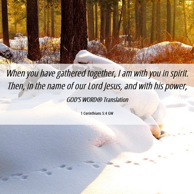 Picture 06 - 1 Corinthians 5:4 GW - When you have gathered together, I am with you in - Bible Verse Picture