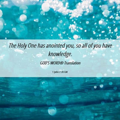 Picture 06 - 1 John 2:20 GW - The Holy One has anointed you, so all of you have - Bible Verse Picture