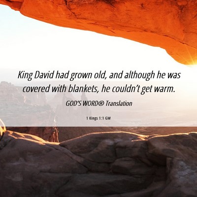 Picture 06 - 1 Kings 1:1 GW - King David had grown old, and although he was - Bible Verse Picture