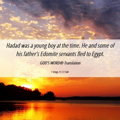 Picture 06 - 1 Kings 11:17 GW - Hadad was a young boy at the time. He and some of - Bible Verse Picture