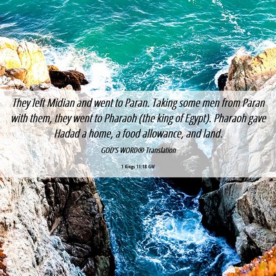 Picture 06 - 1 Kings 11:18 GW - They left Midian and went to Paran. Taking some - Bible Verse Picture