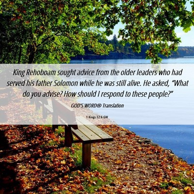 Picture 06 - 1 Kings 12:6 GW - King Rehoboam sought advice from the older - Bible Verse Picture