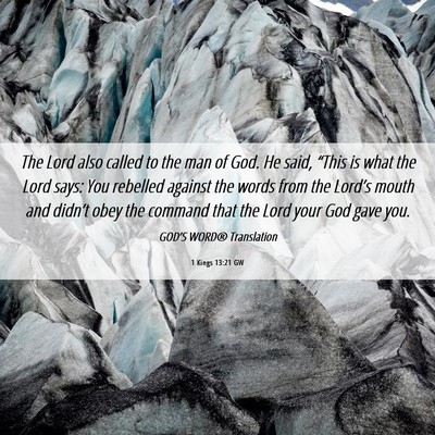 Picture 06 - 1 Kings 13:21 GW - The Lord also called to the man of God. He said, - Bible Verse Picture