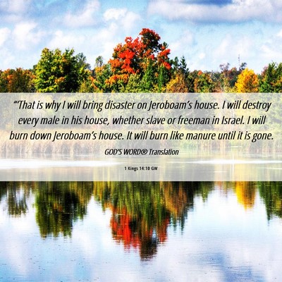 Picture 06 - 1 Kings 14:10 GW - “‘That is why I will bring disaster on - Bible Verse Picture