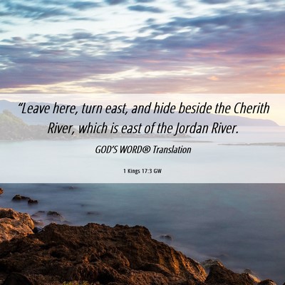 Picture 06 - 1 Kings 17:3 GW - “Leave here, turn east, and hide beside the - Bible Verse Picture