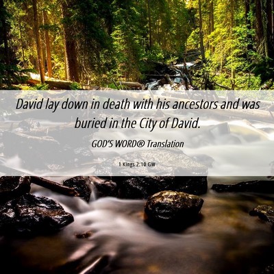 Picture 06 - 1 Kings 2:10 GW - David lay down in death with his ancestors and - Bible Verse Picture