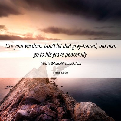 Picture 06 - 1 Kings 2:6 GW - Use your wisdom. Don’t let that gray-haired, - Bible Verse Picture