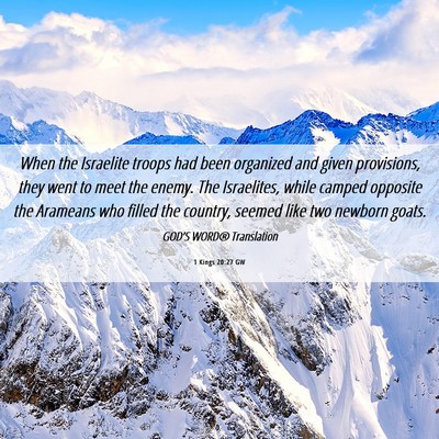 Picture 06 - 1 Kings 20:27 GW - When the Israelite troops had been organized and - Bible Verse Picture