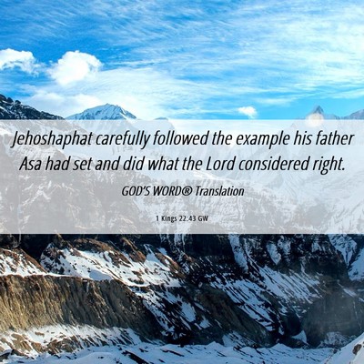 Picture 06 - 1 Kings 22:43 GW - Jehoshaphat carefully followed the example his - Bible Verse Picture