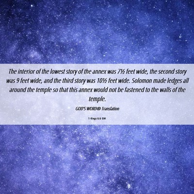 Picture 06 - 1 Kings 6:6 GW - The interior of the lowest story of the annex was - Bible Verse Picture