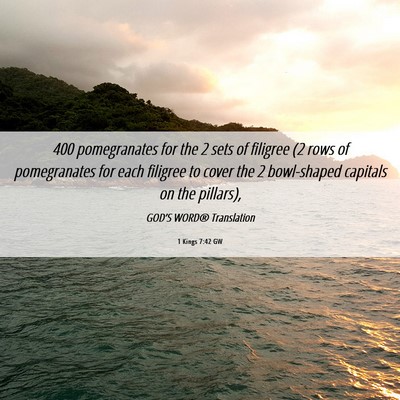 Picture 06 - 1 Kings 7:42 GW - 400 pomegranates for the 2 sets of filigree (2 - Bible Verse Picture