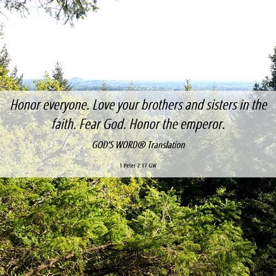 Picture 06 - 1 Peter 2:17 GW - Honor everyone. Love your brothers and sisters in - Bible Verse Picture