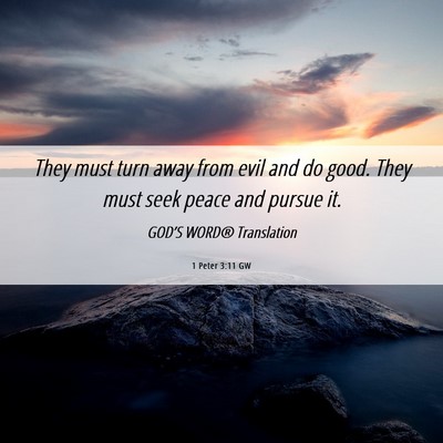 Picture 06 - 1 Peter 3:11 GW - They must turn away from evil and do good. They - Bible Verse Picture