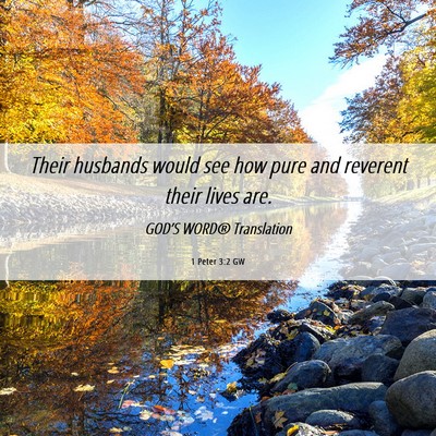 Picture 06 - 1 Peter 3:2 GW - Their husbands would see how pure and reverent - Bible Verse Picture