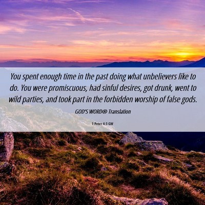 Picture 06 - 1 Peter 4:3 GW - You spent enough time in the past doing what - Bible Verse Picture