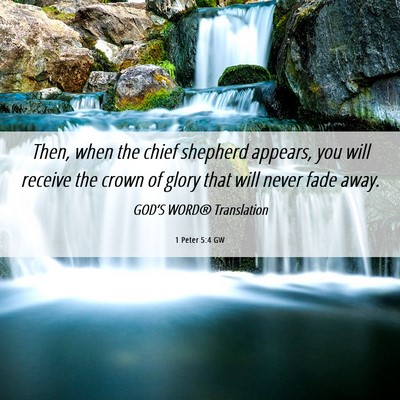 Picture 06 - 1 Peter 5:4 GW - Then, when the chief shepherd appears, you will - Bible Verse Picture