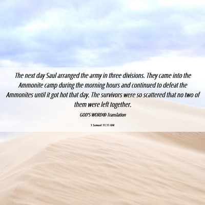 Picture 06 - 1 Samuel 11:11 GW - The next day Saul arranged the army in three - Bible Verse Picture