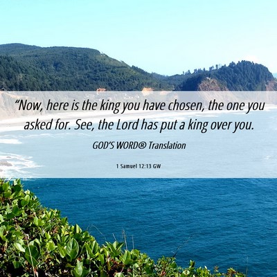 Picture 06 - 1 Samuel 12:13 GW - “Now, here is the king you have chosen, the one - Bible Verse Picture
