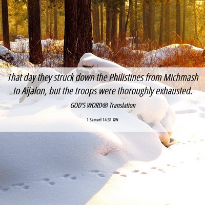 Picture 06 - 1 Samuel 14:31 GW - That day they struck down the Philistines from - Bible Verse Picture