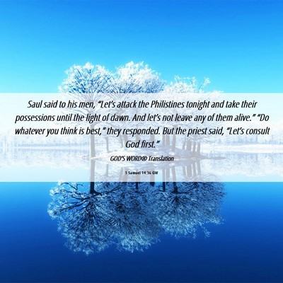 Picture 06 - 1 Samuel 14:36 GW - Saul said to his men, “Let’s attack the - Bible Verse Picture