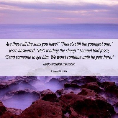 Picture 06 - 1 Samuel 16:11 GW - Are these all the sons you have?” “There’s - Bible Verse Picture