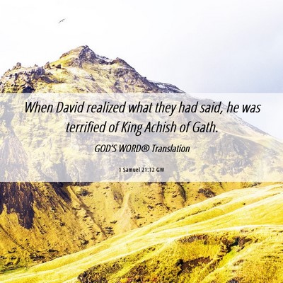Picture 06 - 1 Samuel 21:12 GW - When David realized what they had said, he was - Bible Verse Picture
