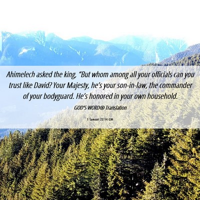 Picture 06 - 1 Samuel 22:14 GW - Ahimelech asked the king, “But whom among all - Bible Verse Picture