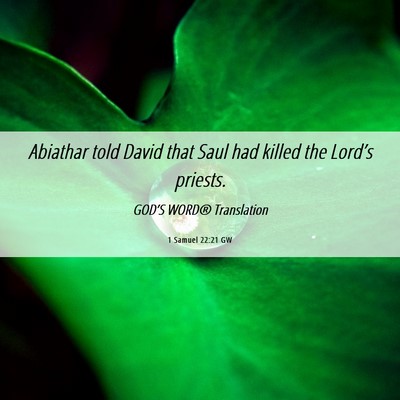 Picture 06 - 1 Samuel 22:21 GW - Abiathar told David that Saul had killed the - Bible Verse Picture
