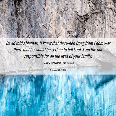 Picture 06 - 1 Samuel 22:22 GW - David told Abiathar, “I knew that day when Doeg - Bible Verse Picture