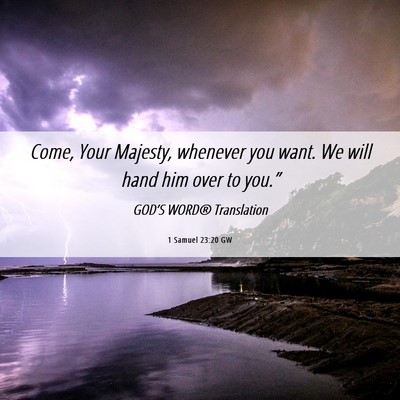 Picture 06 - 1 Samuel 23:20 GW - Come, Your Majesty, whenever you want. We will - Bible Verse Picture