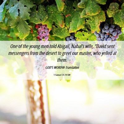 Picture 06 - 1 Samuel 25:14 GW - One of the young men told Abigail, Nabal’s - Bible Verse Picture