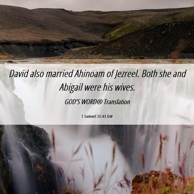 Picture 06 - 1 Samuel 25:43 GW - David also married Ahinoam of Jezreel. Both she - Bible Verse Picture