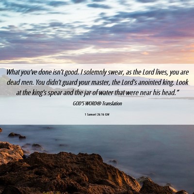 Picture 06 - 1 Samuel 26:16 GW - What you’ve done isn’t good. I solemnly - Bible Verse Picture