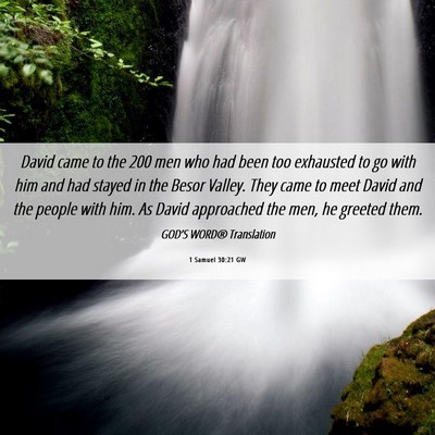 Picture 06 - 1 Samuel 30:21 GW - David came to the 200 men who had been too - Bible Verse Picture