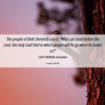 Picture 06 - 1 Samuel 6:20 GW - The people of Beth Shemesh asked, “Who can - Bible Verse Picture