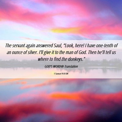 Picture 06 - 1 Samuel 9:8 GW - The servant again answered Saul, “Look, here! I - Bible Verse Picture