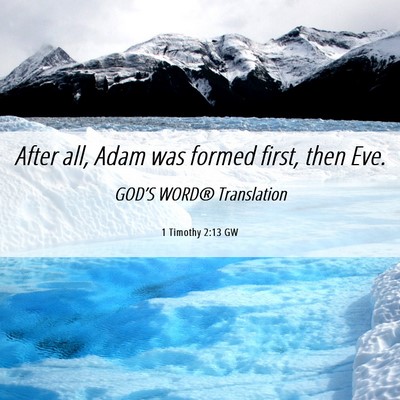 Picture 06 - 1 Timothy 2:13 GW - After all, Adam was formed first, then - Bible Verse Picture
