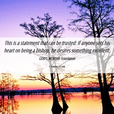 Picture 06 - 1 Timothy 3:1 GW - This is a statement that can be trusted: If - Bible Verse Picture