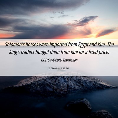 Picture 06 - 2 Chronicles 1:16 GW - Solomon’s horses were imported from Egypt and - Bible Verse Picture