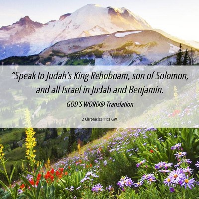 Picture 06 - 2 Chronicles 11:3 GW - “Speak to Judah’s King Rehoboam, son of - Bible Verse Picture