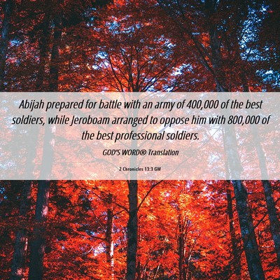 Picture 06 - 2 Chronicles 13:3 GW - Abijah prepared for battle with an army of - Bible Verse Picture